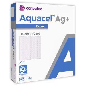 Aquacel Ag+ Extra bandasje 10x10cm, 10stk